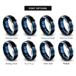 font options for inside engraving on blue & gray road cyclist sprint rings
