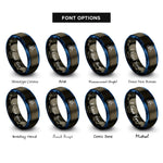 font options for inside engraving on gunmetal & blue road cyclist sprint rings