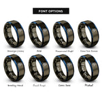 font options for inside engraving on gunmetal & blue road cyclist sprint rings