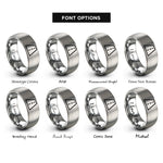 font options for inside engraving on silver road stripe rings