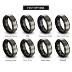 font options for inside engraving on black & silver roaring dragon rings