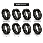 font options for inside engraving on black roaring dragon rings