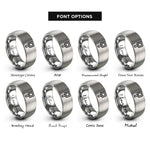 font options for inside engraving on gray robertson square rings