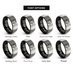 font options for inside engraving on black & silver robinson projection rings