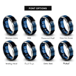 font options for inside engraving on blue & grey robinson projection rings