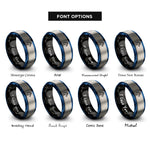 font options for inside engraving on black & blue & grey robo dog rings
