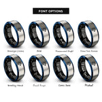 font options for inside engraving on black & blue & silver robo dog rings