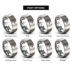 font options for inside engraving on grey robo dog rings
