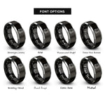 font options for inside engraving on black & silver roborovski hamster rings