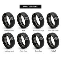 font options for inside engraving on black robot rings