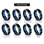 font options for inside engraving on blue & grey robot rings