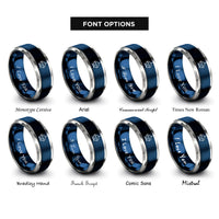 font options for inside engraving on blue & grey robot rings