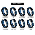 font options for inside engraving on blue & gray robot rings