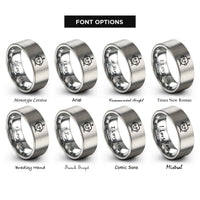 font options for inside engraving on gray robot rings