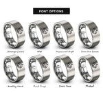 font options for inside engraving on silver robot rings