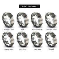 font options for inside engraving on grey robot rings