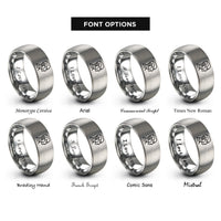 font options for inside engraving on silver robot rings