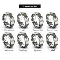 font options for inside engraving on silver robot rings