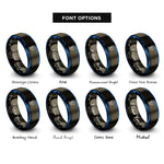 font options for inside engraving on gunmetal & blue robot rings