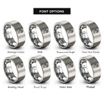 font options for inside engraving on silver robot hand rings
