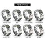 font options for inside engraving on silver robot mascot rings
