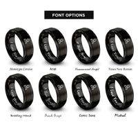 font options for inside engraving on black robot operator rings