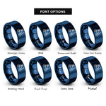 font options for inside engraving on blue robot rover rings