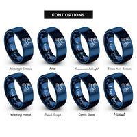 font options for inside engraving on blue robot rover rings
