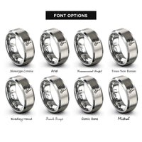 font options for inside engraving on gray robot rover rings