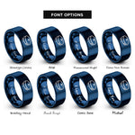 font options for inside engraving on blue robot vacuum rings