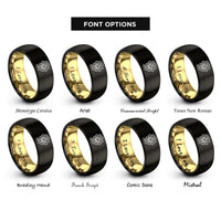 font options for inside engraving on black & gold robotics gear rings