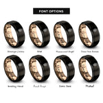 font options for inside engraving on black & rose gold robotics gear rings