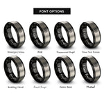 font options for inside engraving on black & grey rock crawler lugs rings