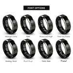 font options for inside engraving on black & gray rock crawler lugs rings