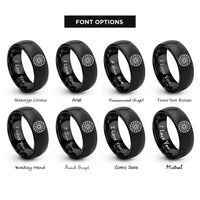 font options for inside engraving on black rock crawler lugs rings