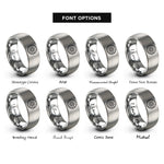 font options for inside engraving on grey rock crawler lugs rings