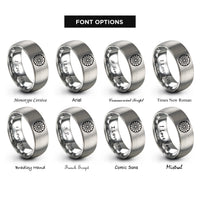 font options for inside engraving on grey rock crawler lugs rings