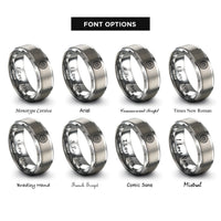 font options for inside engraving on silver rock crawler lugs rings