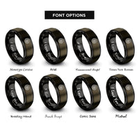 font options for inside engraving on gunmetal & black rock crawler lugs rings