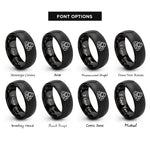 font options for inside engraving on black rock garden rings