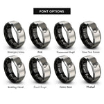 font options for inside engraving on black & grey rock grapple rings
