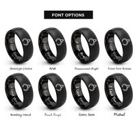 font options for inside engraving on black rock grapple rings