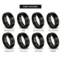 font options for inside engraving on black rock grapple rings