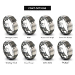 font options for inside engraving on silver rock grapple rings