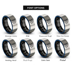 font options for inside engraving on black & blue & grey rock salt rings