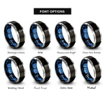 font options for inside engraving on black & blue & silver rocket rings