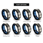 font options for inside engraving on black & blue & silver rocket rings