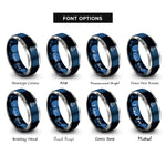 font options for inside engraving on blue & grey rocket rings