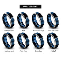 font options for inside engraving on blue & grey rocket rings