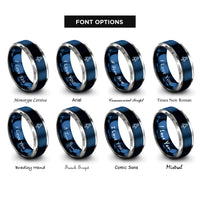 font options for inside engraving on blue & grey rocket rings